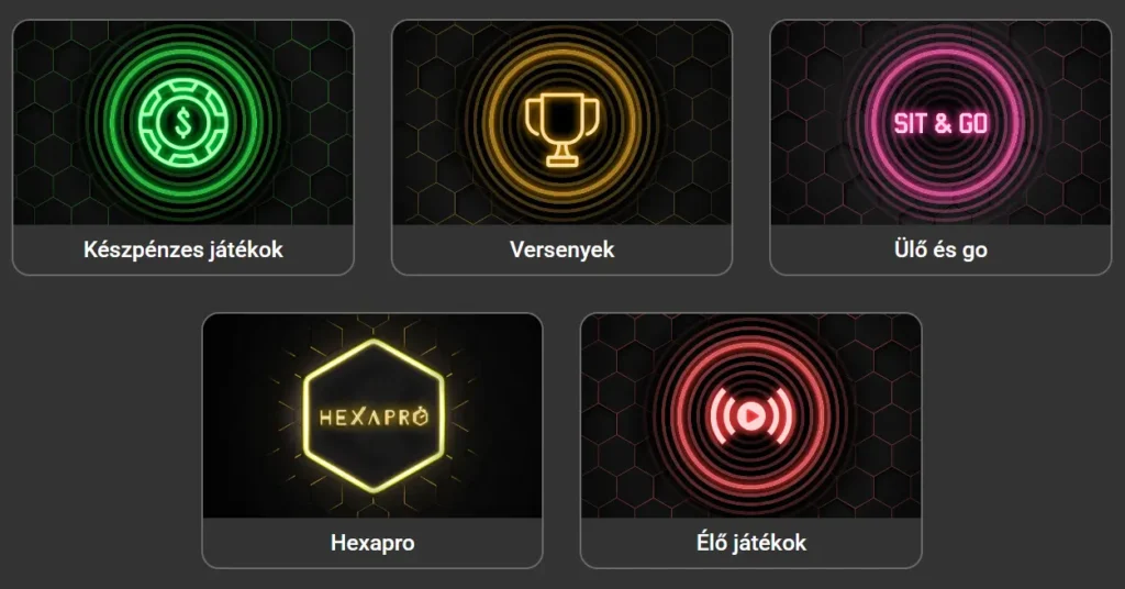 Az póker Unibet típusai